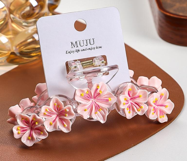 Floral Hair Claw Clip โ Cherry Blossom Design