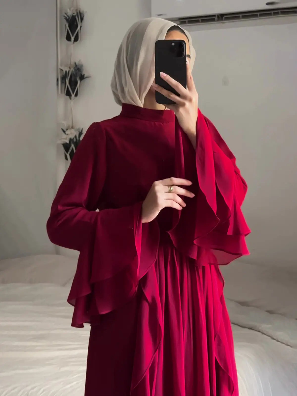 ๐น Ruffle Maxi Dress โ Modest & Feminine Elegance