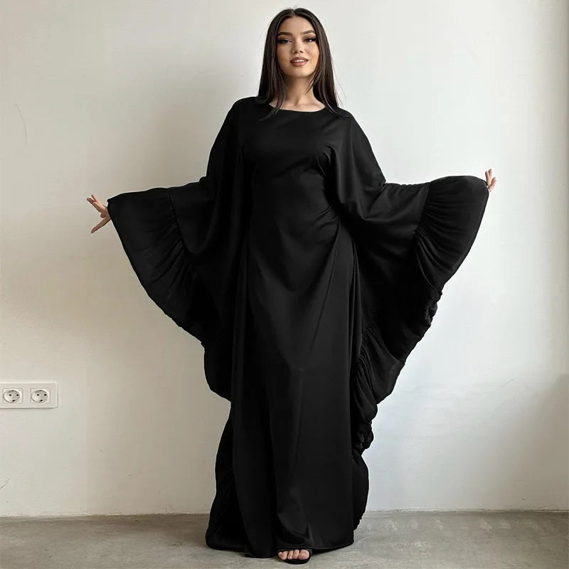 Elegant Ruffle Sleeve Maxi Dress – Modest & Feminine