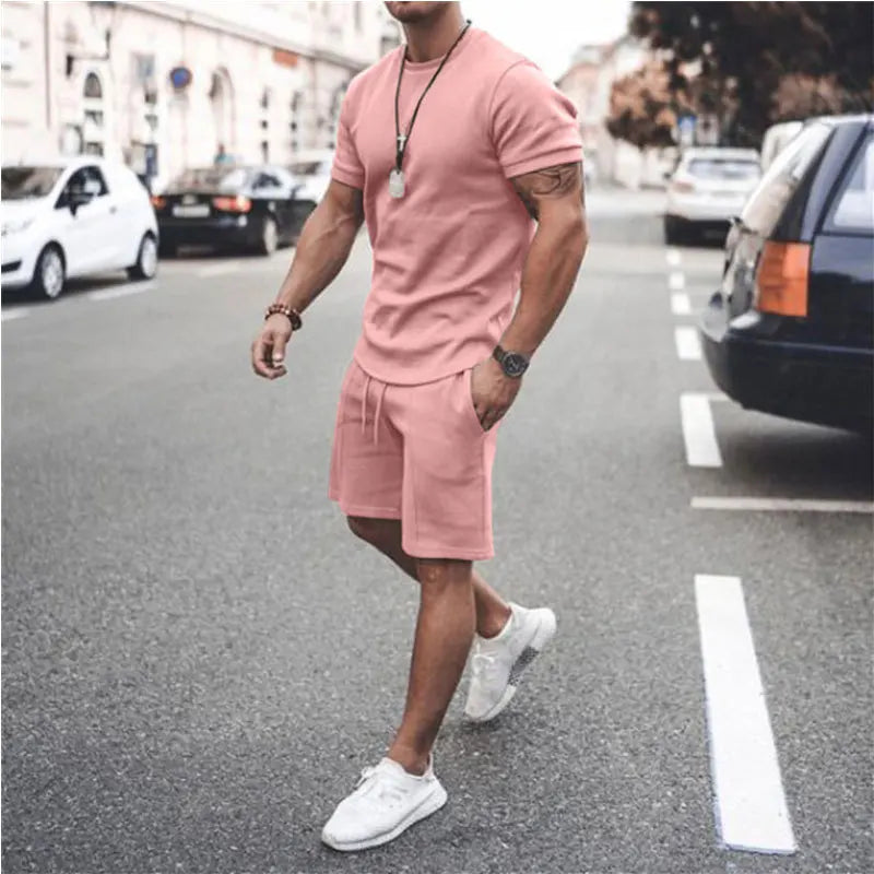 Men’s Casual Summer Set – 2-Piece T-Shirt & Shorts Outfit