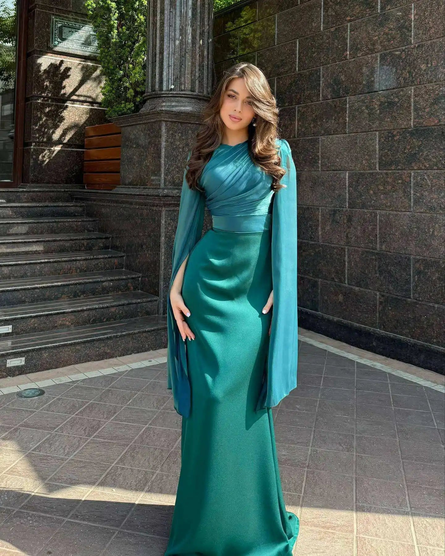 โจ Draped Evening Gown โ Grace in Every Detail