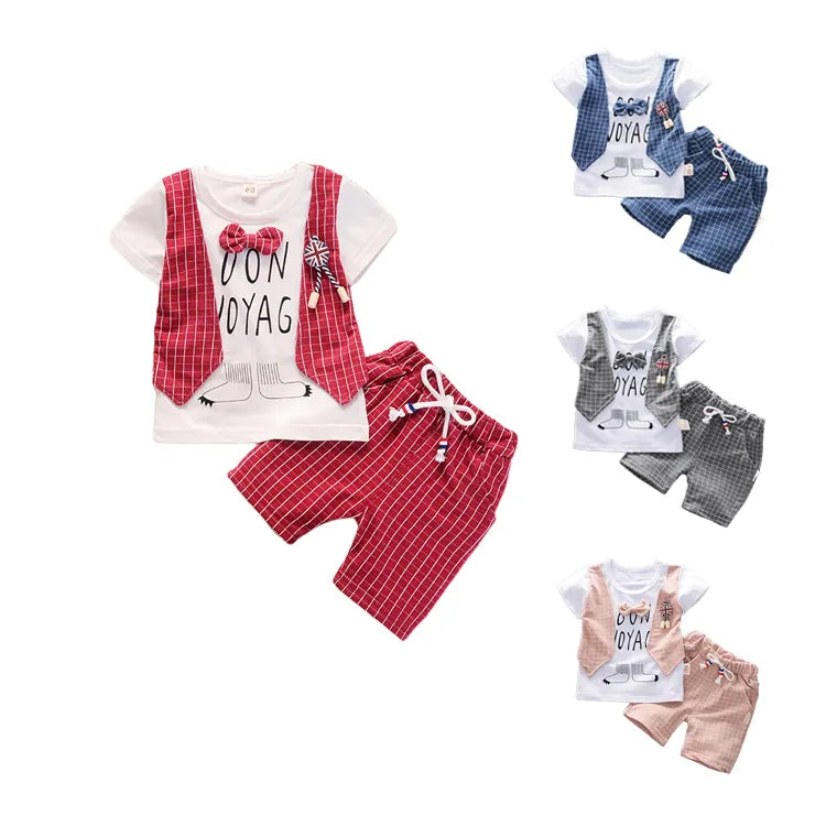 Piece Baby Boy Outfit – T-Shirt, Vest & Shorts Set
