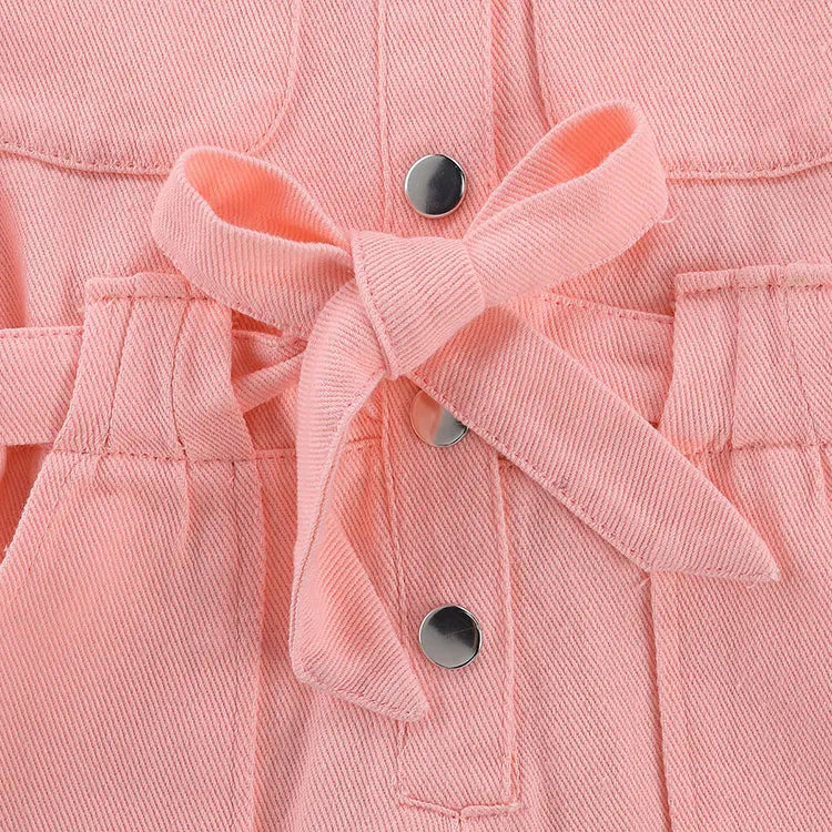 Baby/Toddler Utility Romper – Soft Cotton Jumpsuit with Pockets & Belt