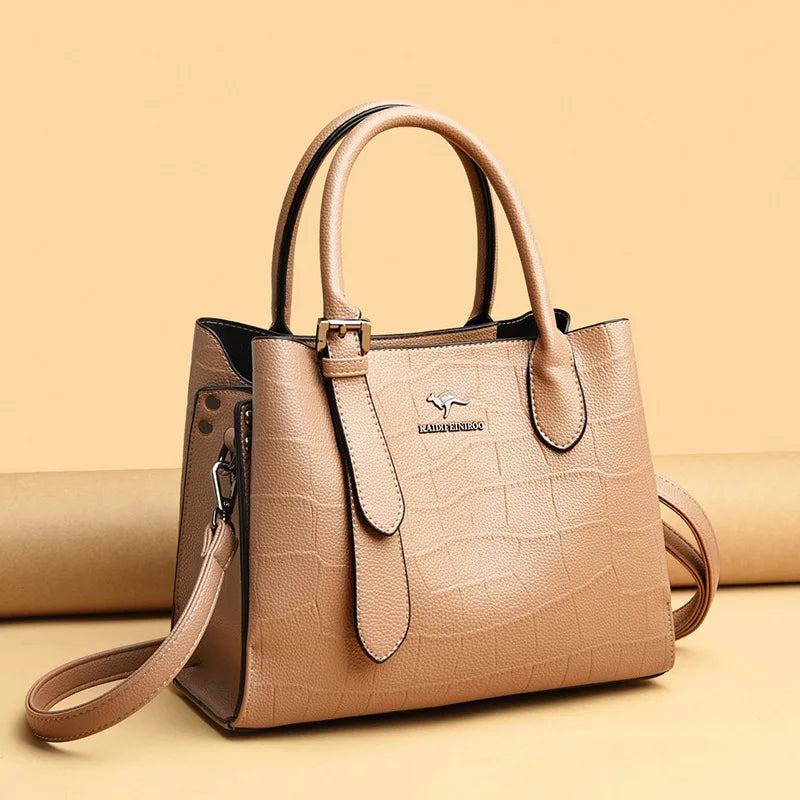 Classic Croc-Texture Handbag – Sophisticated & Functional