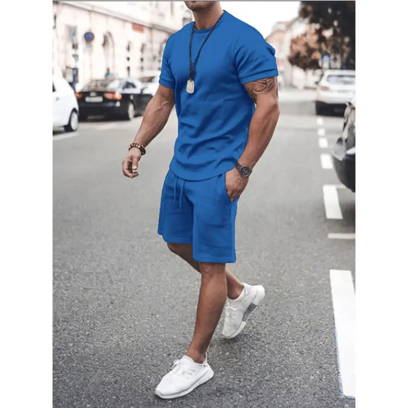 Men’s Casual Summer Set – 2-Piece T-Shirt & Shorts Outfit