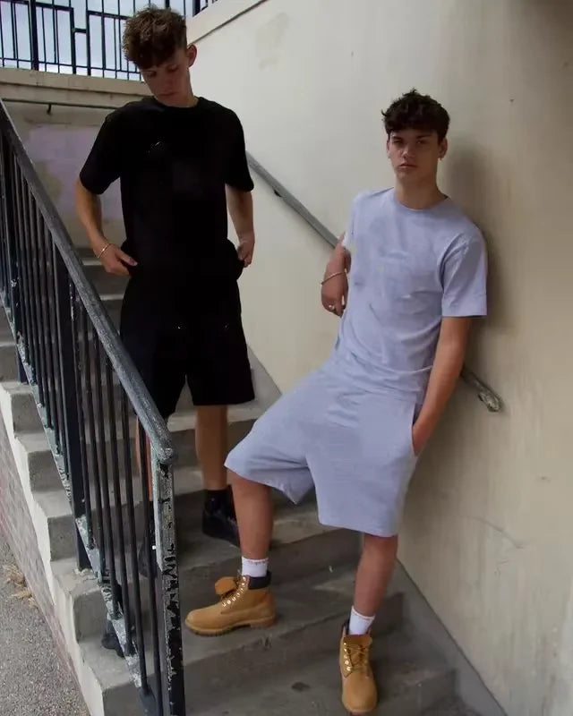 Men’s Oversized T-Shirt & Shorts Set – Urban Streetwear Vibes