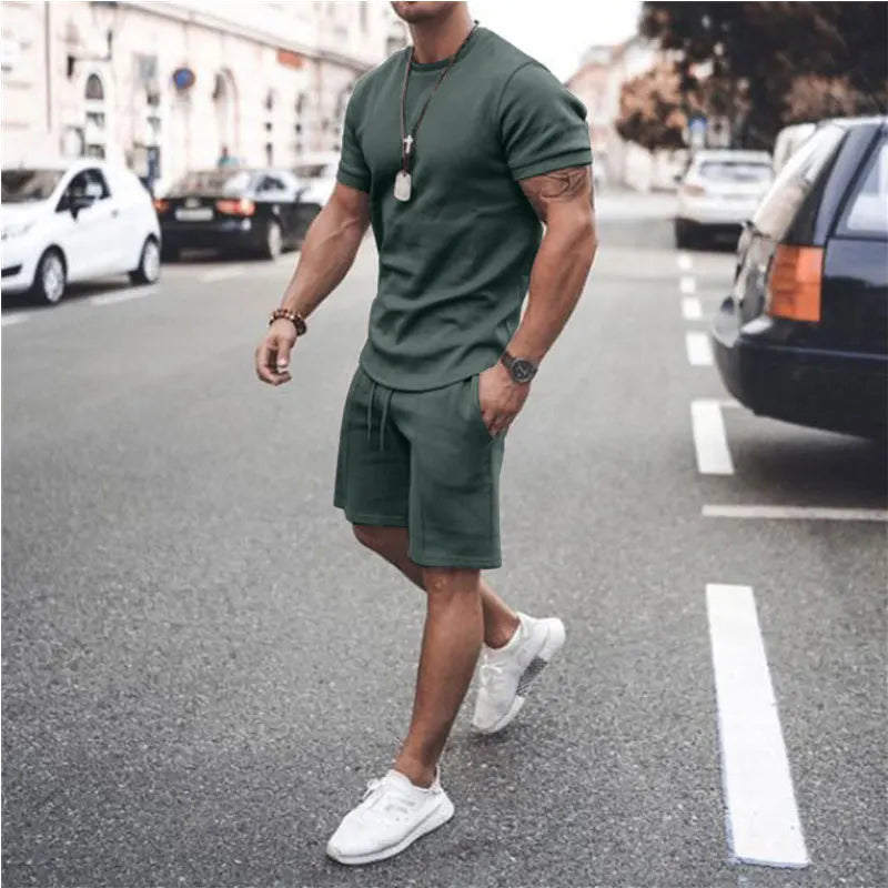 Men’s Casual Summer Set – 2-Piece T-Shirt & Shorts Outfit