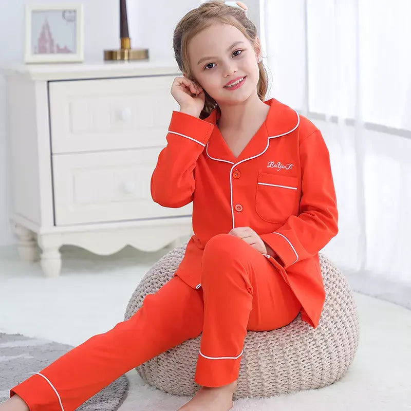 Cotton Pajama Set for Girls – Long Sleeve with Cute Designs