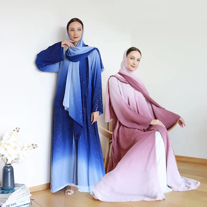 Elegant Gradient Abaya with Sparkle Details