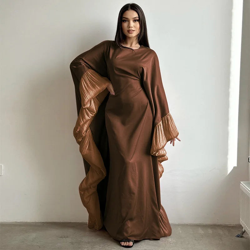 Elegant Ruffle Sleeve Maxi Dress – Modest & Feminine