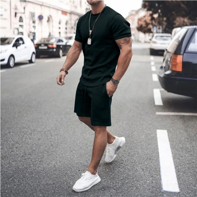 Men’s Casual Summer Set – 2-Piece T-Shirt & Shorts Outfit