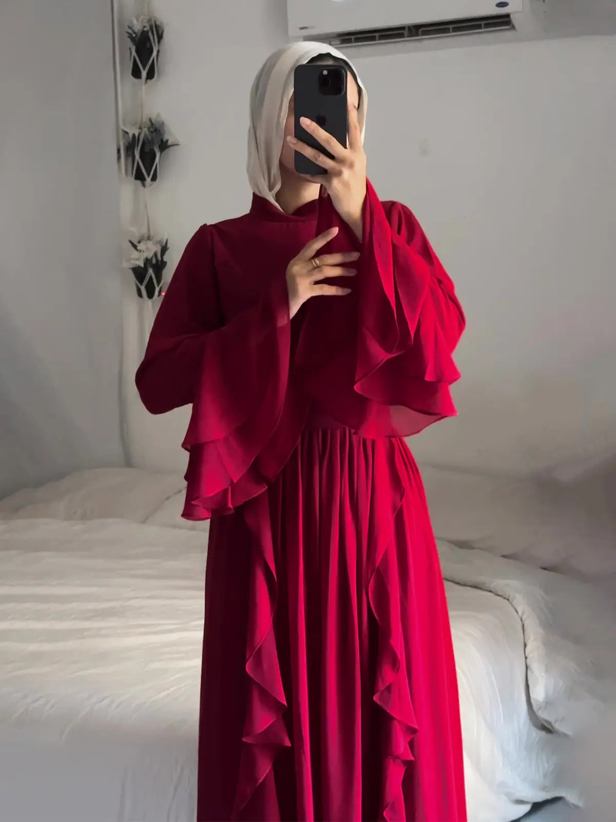 ๐น Ruffle Maxi Dress โ Modest & Feminine Elegance