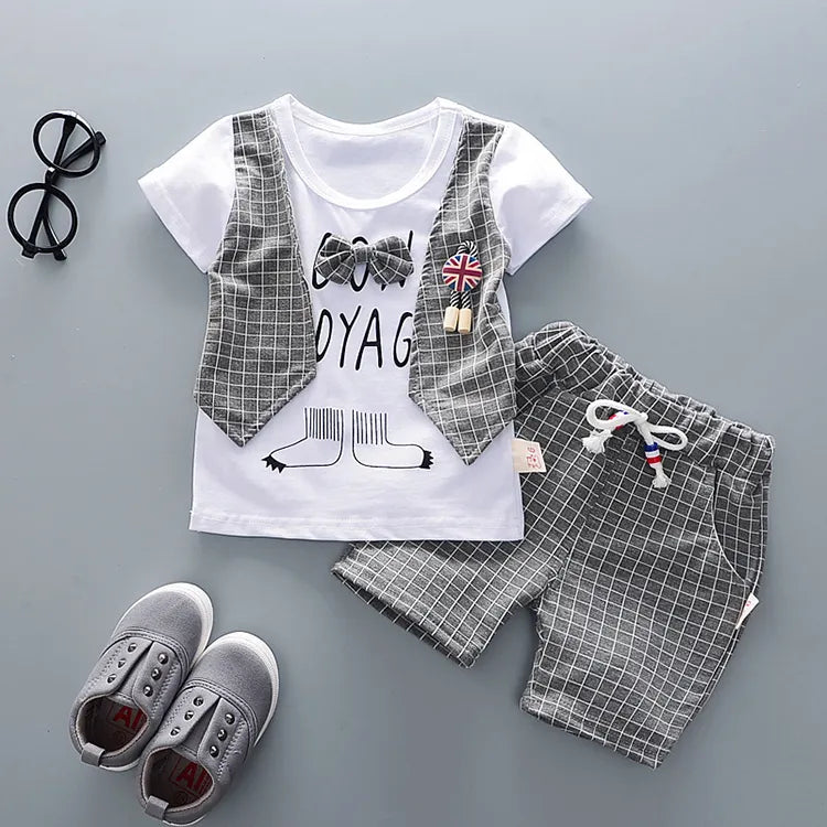 Piece Baby Boy Outfit – T-Shirt, Vest & Shorts Set
