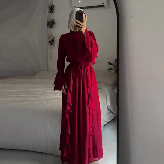 🌹 Ruffle Maxi Dress – Modest & Feminine Elegance