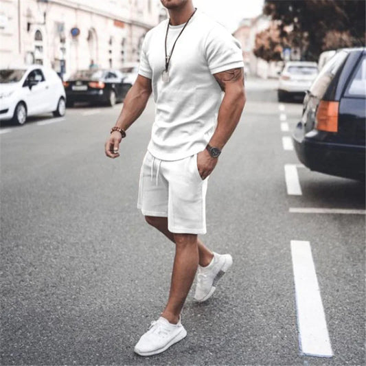 Men’s Casual Summer Set – 2-Piece T-Shirt & Shorts Outfit
