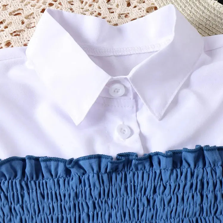 Piece Casual Outfit for Girls – Puff Sleeve Top & Wide-Leg Pants