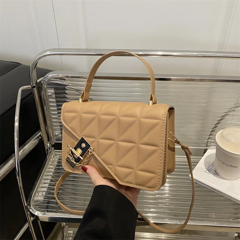 Mini Quilted Lock Shoulder Bag – Elegant, Trendy & Secure