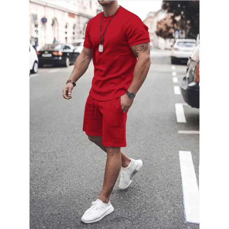 Men’s Casual Summer Set – 2-Piece T-Shirt & Shorts Outfit