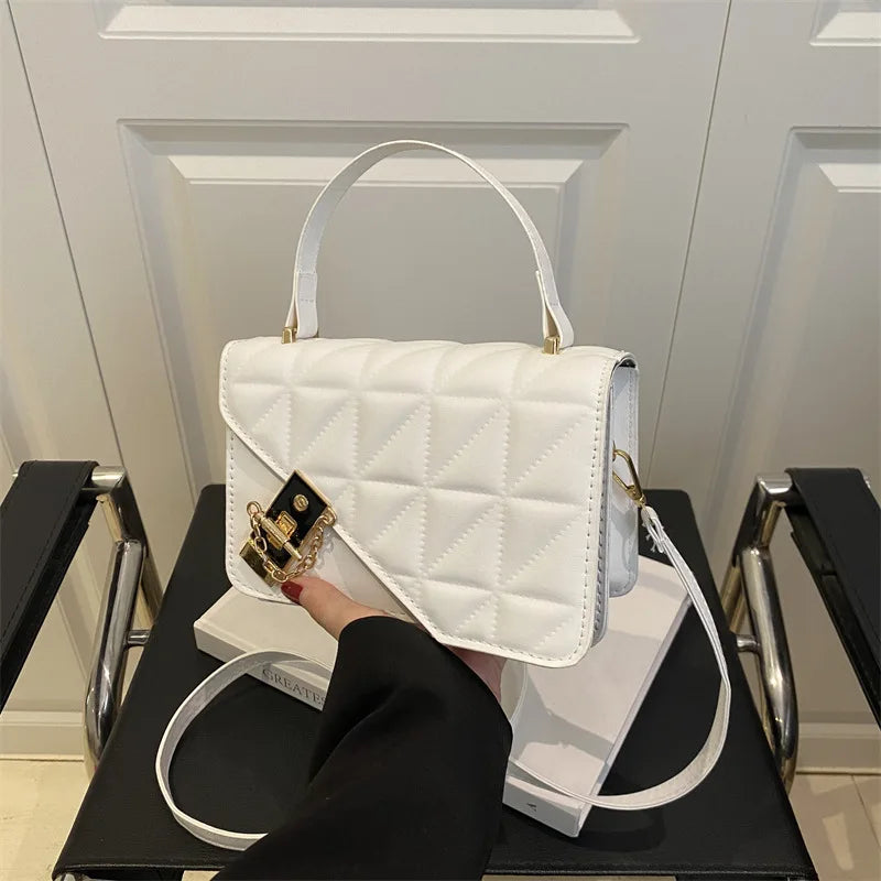 Mini Quilted Lock Shoulder Bag – Elegant, Trendy & Secure