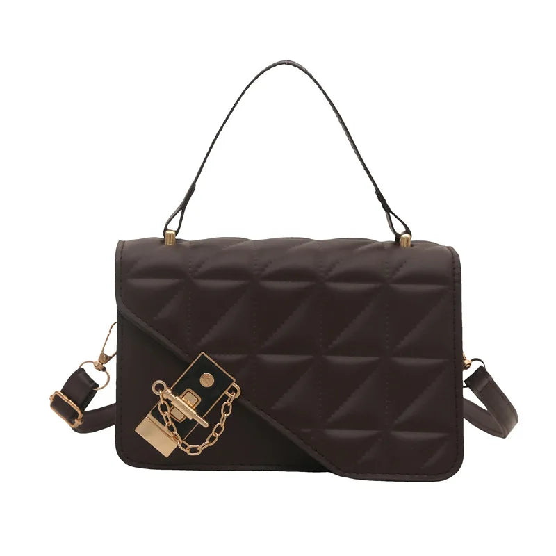 Mini Quilted Lock Shoulder Bag – Elegant, Trendy & Secure