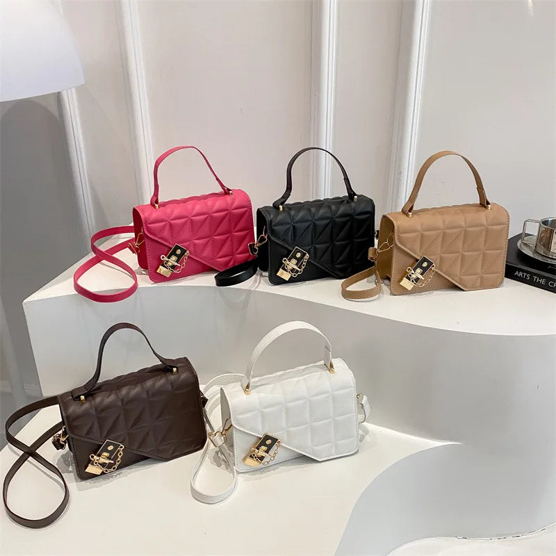 Mini Quilted Lock Shoulder Bag – Elegant, Trendy & Secure