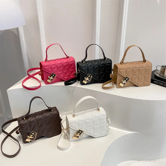 Mini Quilted Lock Shoulder Bag – Elegant, Trendy & Secure