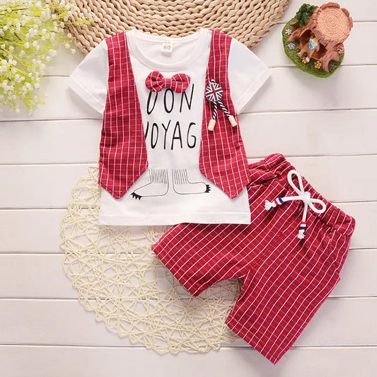 Piece Baby Boy Outfit – T-Shirt, Vest & Shorts Set