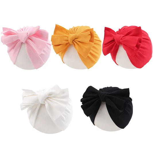 Baby Turban Hat with Large Bow – Soft & Stretchy