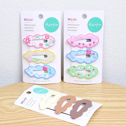 🌸 Cute Wave-Shaped Hair Clips – Set of 3