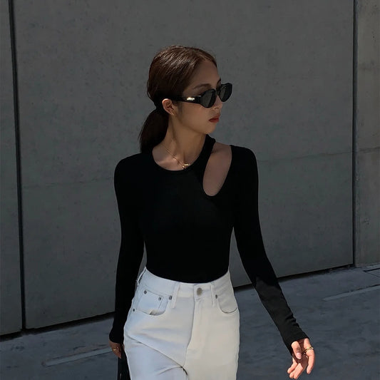 Women’s Bold Cut-Out Long Sleeve Top – Modern Bodycon Fit